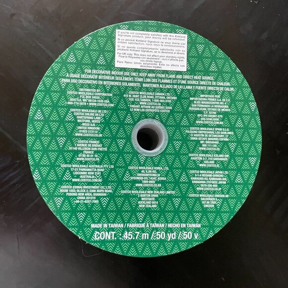 Kirkland Costco Wire Edged Christmas Gnome Ribbon 50 yards Sealed - Picture 4 of 4